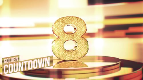 Glittering Gold 3D Numeric Countdown for Celebrations