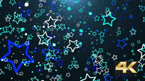 Glowing Blue Stars and Particles Abstract Background Loop
