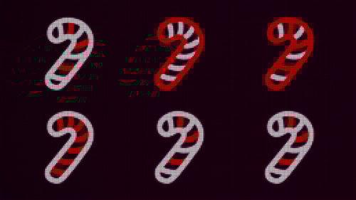 Animated Christmas Candy Cane Grid Pattern