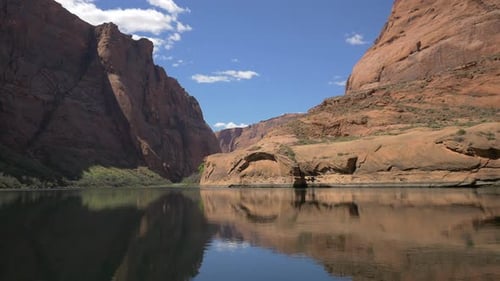River and eroded cliffs