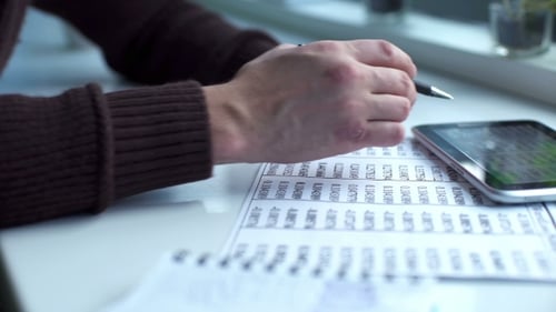Data Analysis with Pen and Tablet Close Up