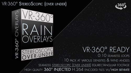Rain Overlays VR-360° Editor-Paket (StereoScopic 3D Over/Under)