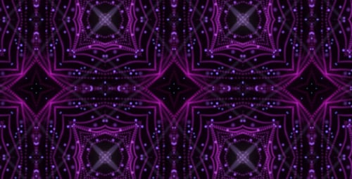 Dynamic Purple Symmetrical Glowing Particles Pattern Loop Background