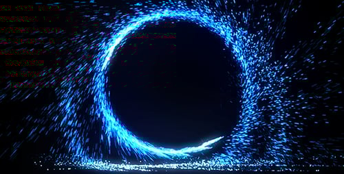 Glowing Blue Particle Vortex Logo Reveal
