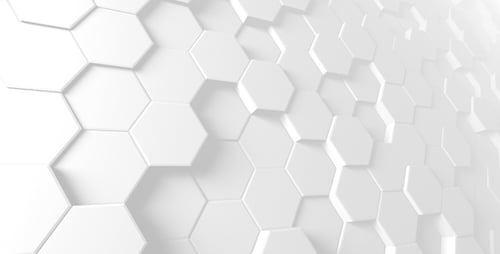 Abstract White Hexagon Wave Background Seamless Loop