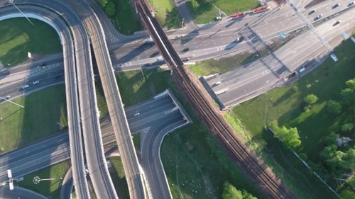 Aerial View of a Freeway Intersection