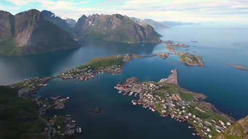 Lofoten Archipelago Islands Aerial Footage