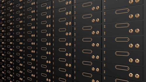 Modern Secure Bank Vault Safe Deposit Boxes Wall Panning