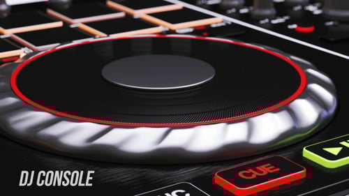 Animated DJ Mixer Console with Lights and Moving Faders