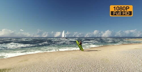 Surfer Mann und Strand