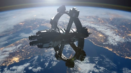 Space Station Orbiting Earth