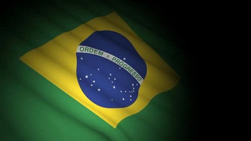 Brazil National Flag Waving Seamless Loop Animation