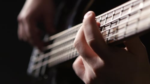 Close Shot of the Strings on a Guitar