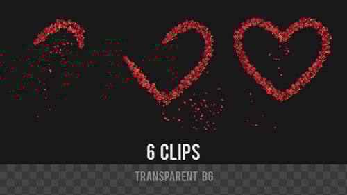 Elegant Red Rose Heart Reveal Animation