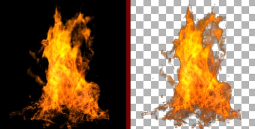 Natural Realistic Fire Flames Visual Effect Alpha Channel