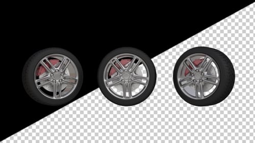 Animation of Automobile Wheels with Alpha Channel