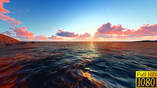 Beautiful Ocean Horizon Day to Night Time Lapse