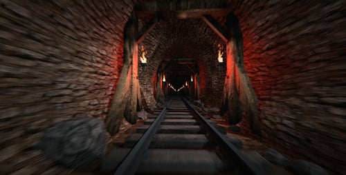 Railway Track In An Old Building