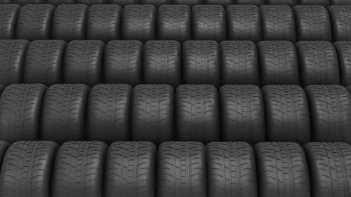 Seamless Loop of Moving Car Tires Background