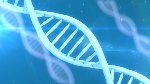 Animated Blue DNA Double Helix for Science and Medicine