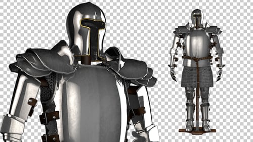Rotating Medieval Knight Full Plate Armor 3D Animation