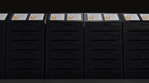 Corporate Server Racks with Data Display Animation