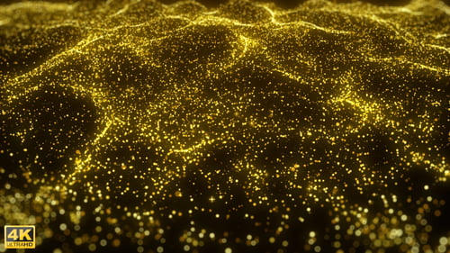Golden Particle Waves Abstract Background Loop