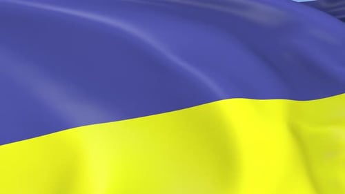 Smooth Motion Waving Ukrainian Flag