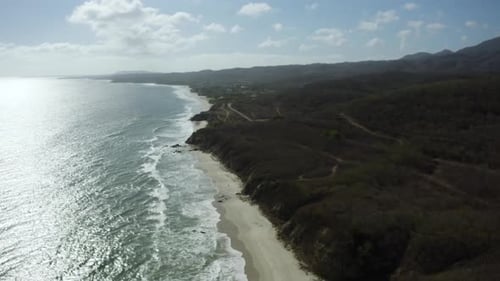 Beach Coastline of Puerto Vallarta, Jalisco, Mexico - Aerial Drone View
