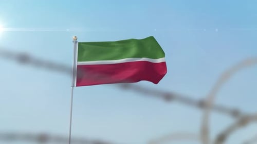 Tatarstan Flag Behind Border
