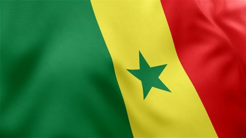 Realistic Waving Senegal Flag Animation