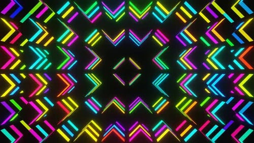 Abstract Neon Light Arrows Motion Background Loop