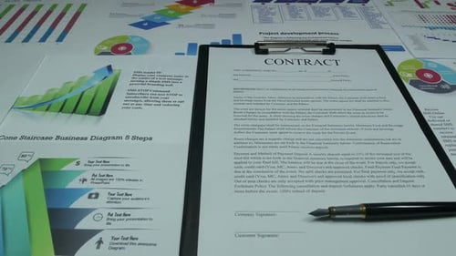 Contrat Commercial Sur Un Bureau Dans Un Bureau Moderne