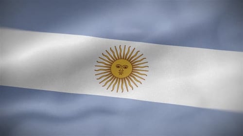 Waving Argentina Flag with Realistic Fabric Texture