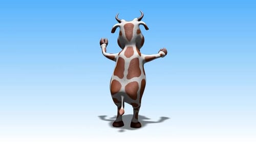 Happy 3D Cartoon Cow Dancing Animation Seamless Loop