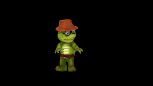 Cartoon Old Turtle Dance 4