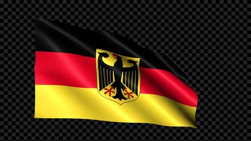 Seamless Loop Waving German Flag with Eagle Emblem
