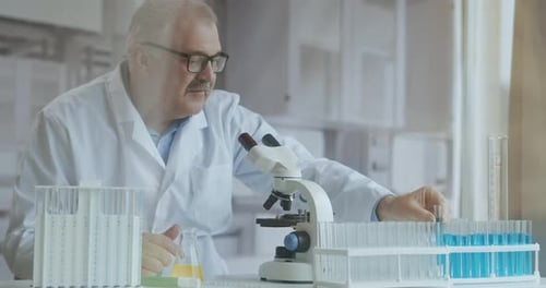 Microbiology Laboratory: Scientist Works with Various Bacteria. Concept of Pharmaceutical Research