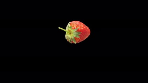 Strawberry Rotating With Alpha Channel