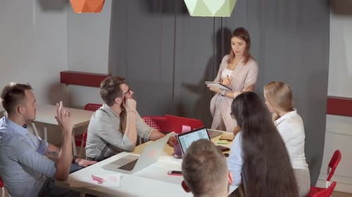 Business Team Meeting Around a Conference Table