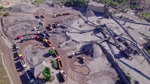 Stone Sorting Conveyor Belt in a Large Quarry