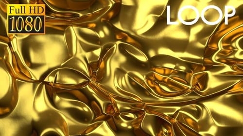 Abstract Golden Fluid Motion Background Animation