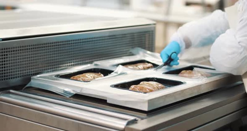 Production of Meat Products, the Process of Marinating Meat Pieces in ...