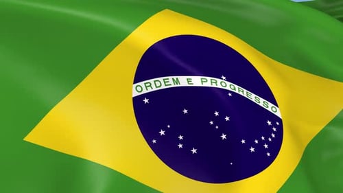 Waving Brazil National Flag Loop Animation