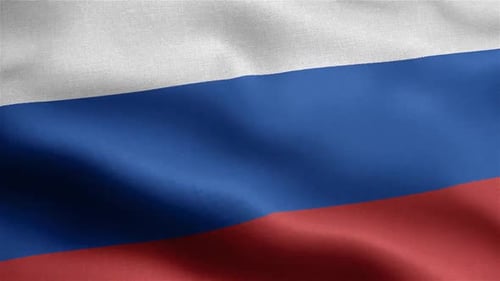 Dynamic Russian Flag Waving with Realistic Fabric Texture