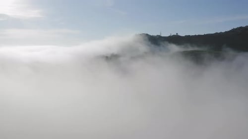 Fog Rolling Over Green Mountain Hillsides