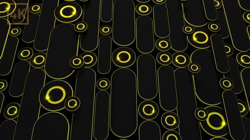 Dynamic Geometric Abstract Background Loop with Glowing Shapes