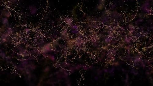 Abstract Golden Shimmering Particles Moving in Dark Space