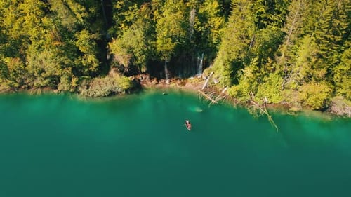 Aerial View of the Plitvice Lakes in the National Park of Croatia Clean Nature