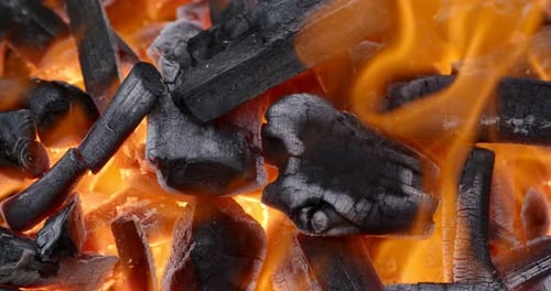 Charcoal BBQ fire